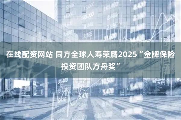 在线配资网站 同方全球人寿荣膺2025“金牌保险投资团队方舟奖”